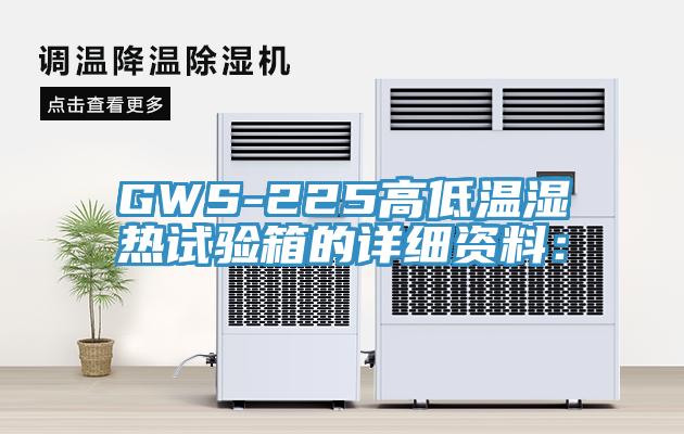 GWS-225高低溫濕熱試驗箱的詳細資料：